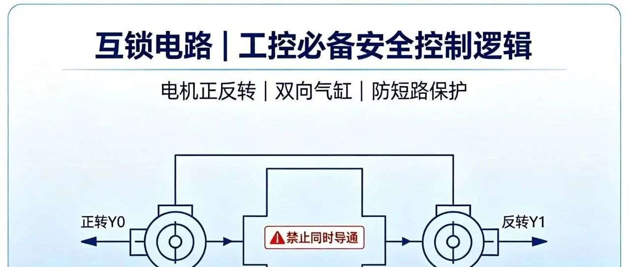 霏莱不可教育第7期：互锁电路｜电机正反转、双向气缸防短路（安全逻辑）
